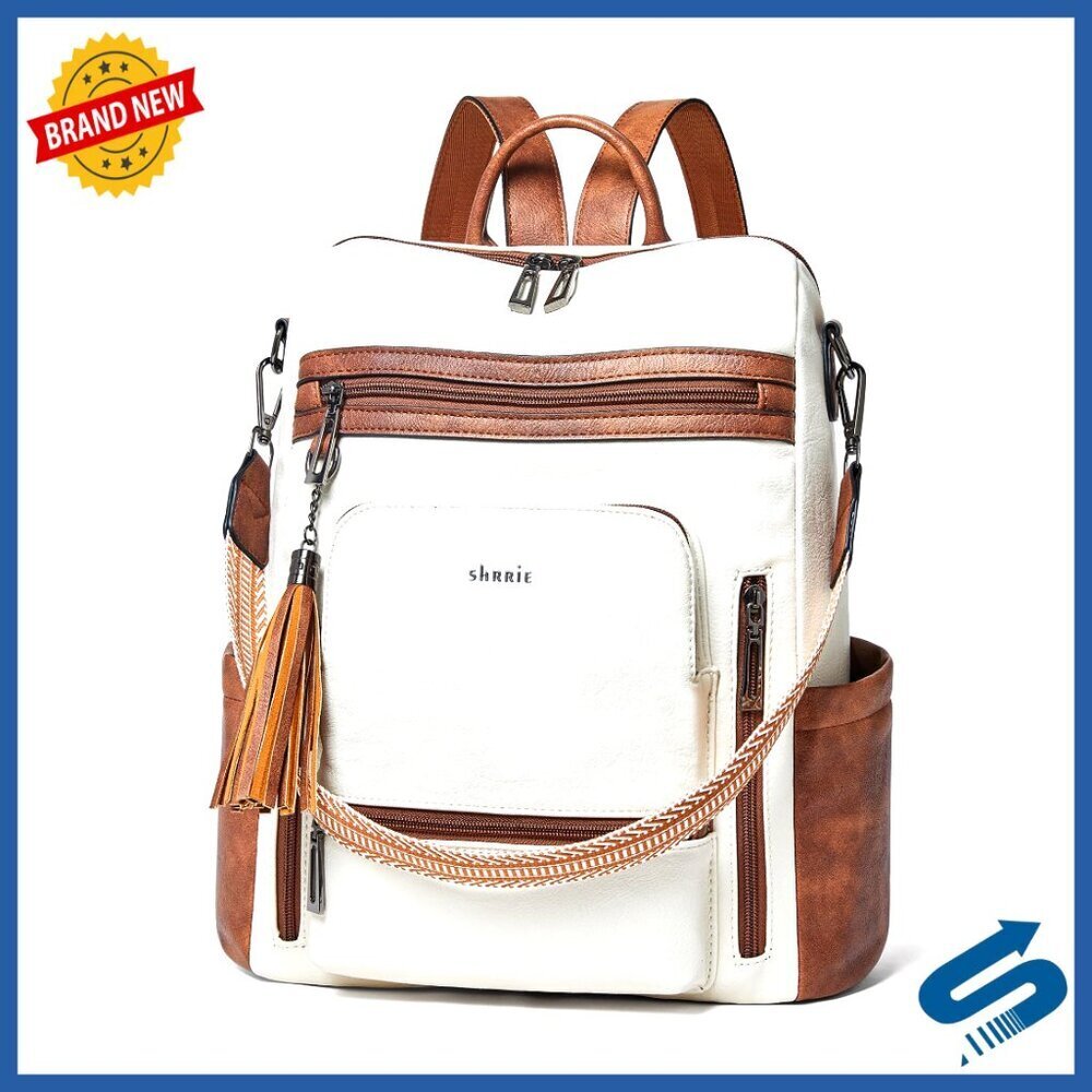 Vegan Leather Laptop Backpack Professional Travel Work College Minimal Chic